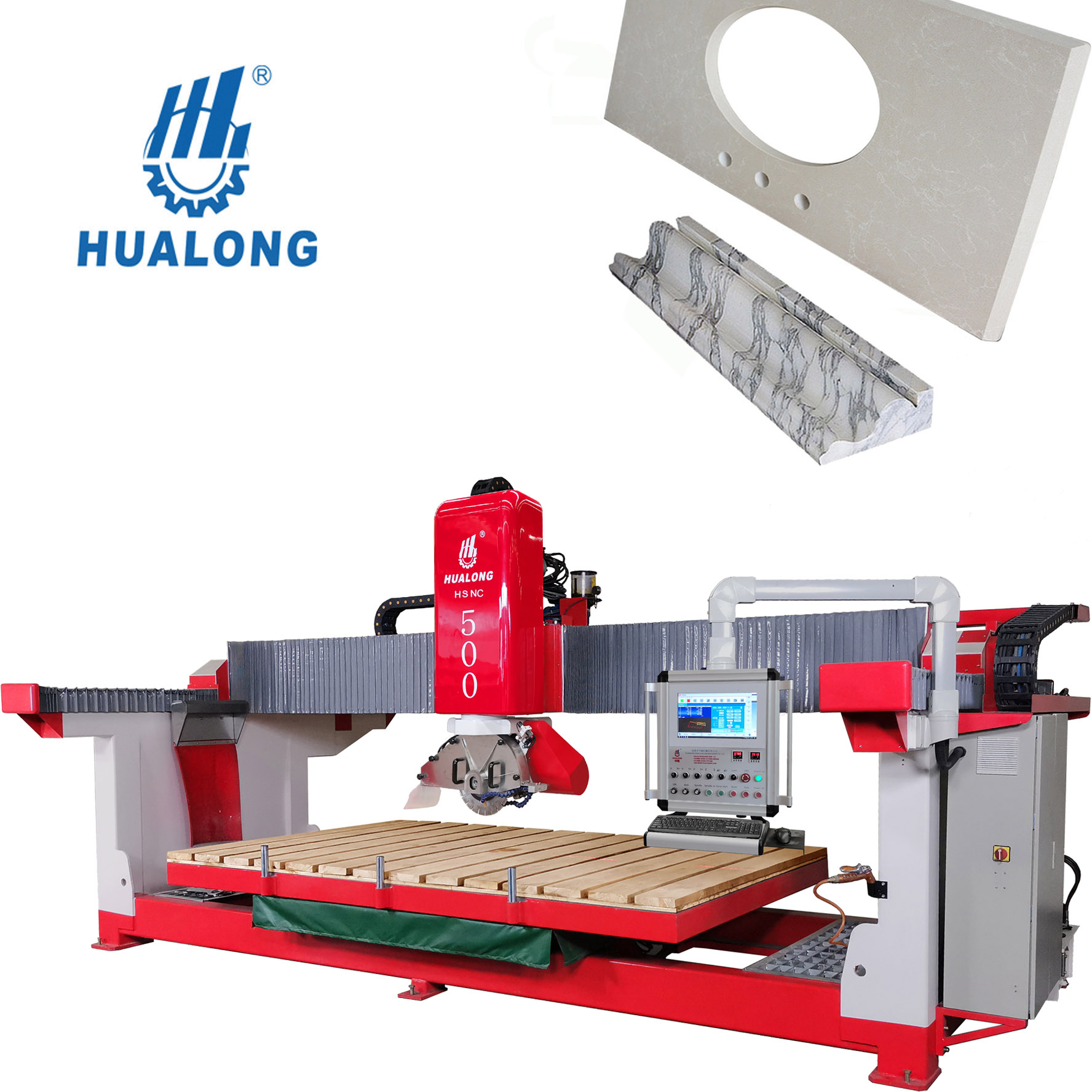 Hualong Machinery HSNC-500 Full Automatic Bridge Stone Cutting Machine With Countertop Milling Function