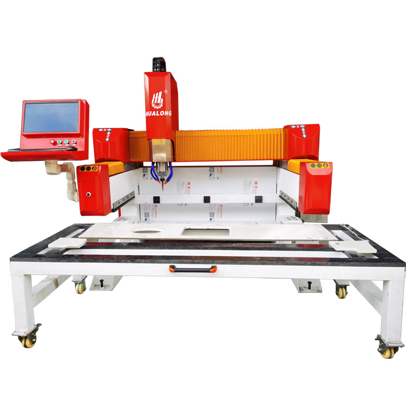 Hualong Stone Machinery High Efficiency Cnc Granite Marble Slab Countertop Sink Hole Cut Out Router Cutout Cutting Machine HLNC-1308