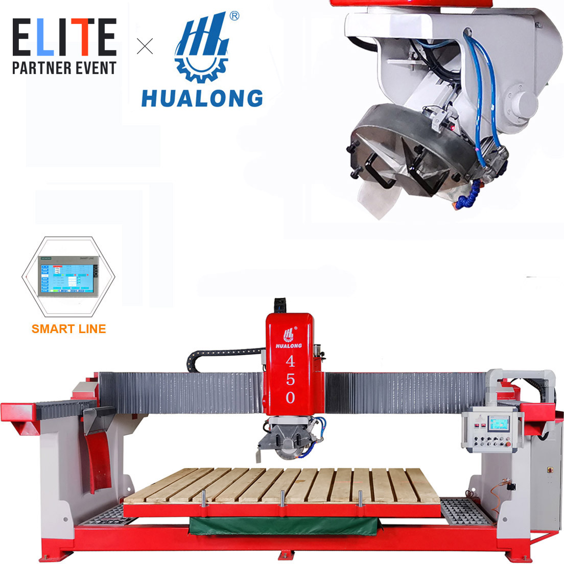 Hualong Stone Machinery Hlsq-450 hot sale Granite Marble Tile Stone Countertop Bridge Saw Machine