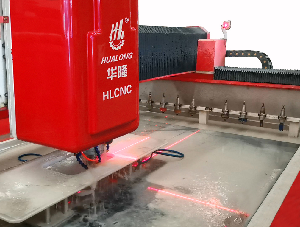 HUALONG 3 Axis CNC Stone machinery HLCNC-3319 granite processing plane engraving machine center for countertops cutting