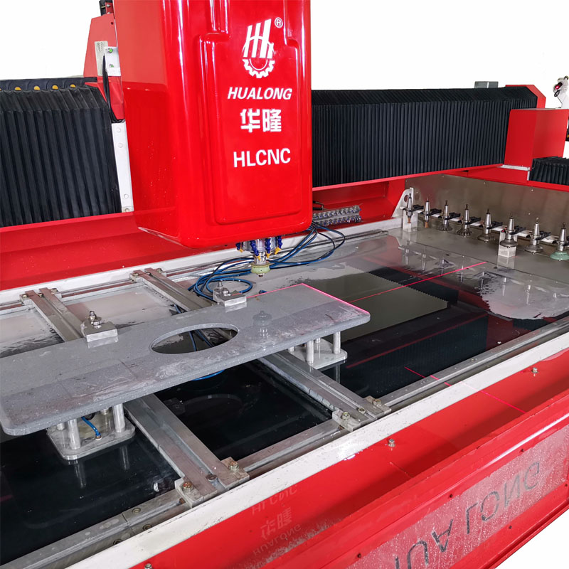 HUALONG 3 Axis CNC Stone machinery HLCNC-3319 granite processing plane engraving machine center for countertops cutting
