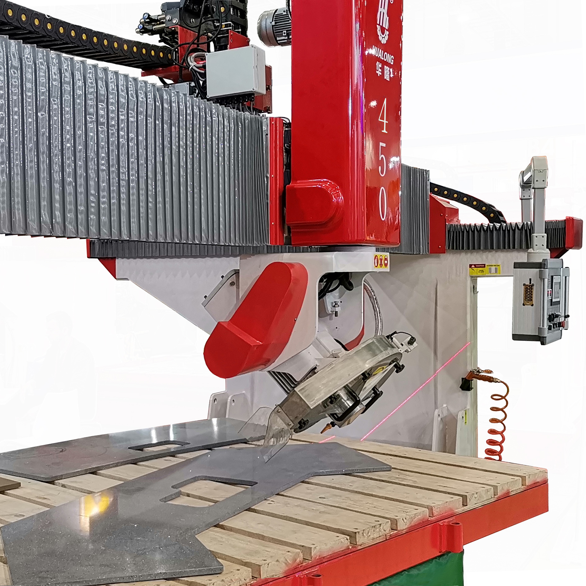HUALONG 45 Degree Chamfering Profiling Granite Bridge Saw Table Tilting Slab Cutting Machine for Marble Quartz Basalt HLSQ-650 